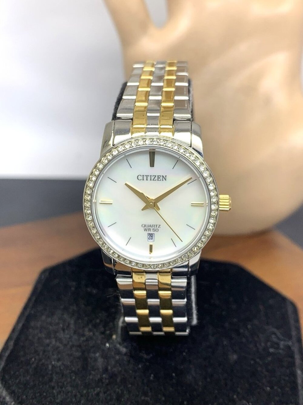 Citizen Women's Watch EU6034-55E Quartz Mother of Pearl Dial Two Tone Steel Set